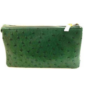 Trendy Forest Dark Green Crocodile Detail Faux Leather Clutch Bag